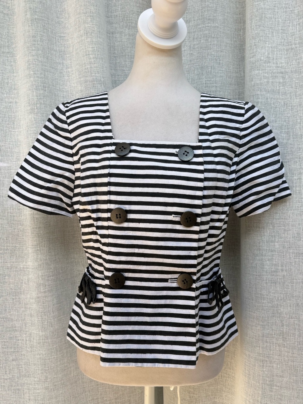 Christian Dior striped black and white top